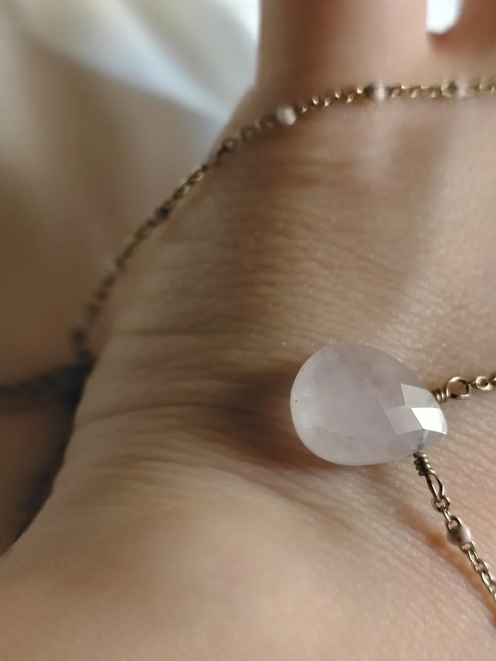 Duo Luna Norte Rose Quartz Gold Heart Beaded Necklace And Secondary Quartz